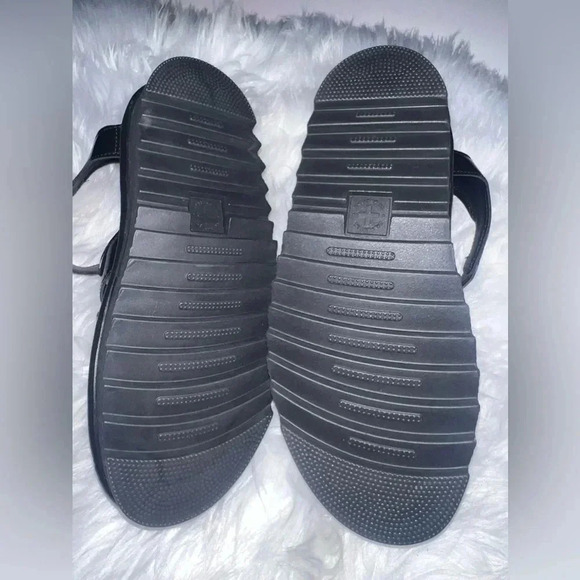 Dr. Martens Blaire Hydro Leather Black Strappy Platform Gothic Sandals 8 - Picture 8 of 8